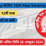 Railway NTPC 12th Pass Vacancy